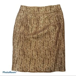 JCrew Metallic Wool Silk Pencil Skirt